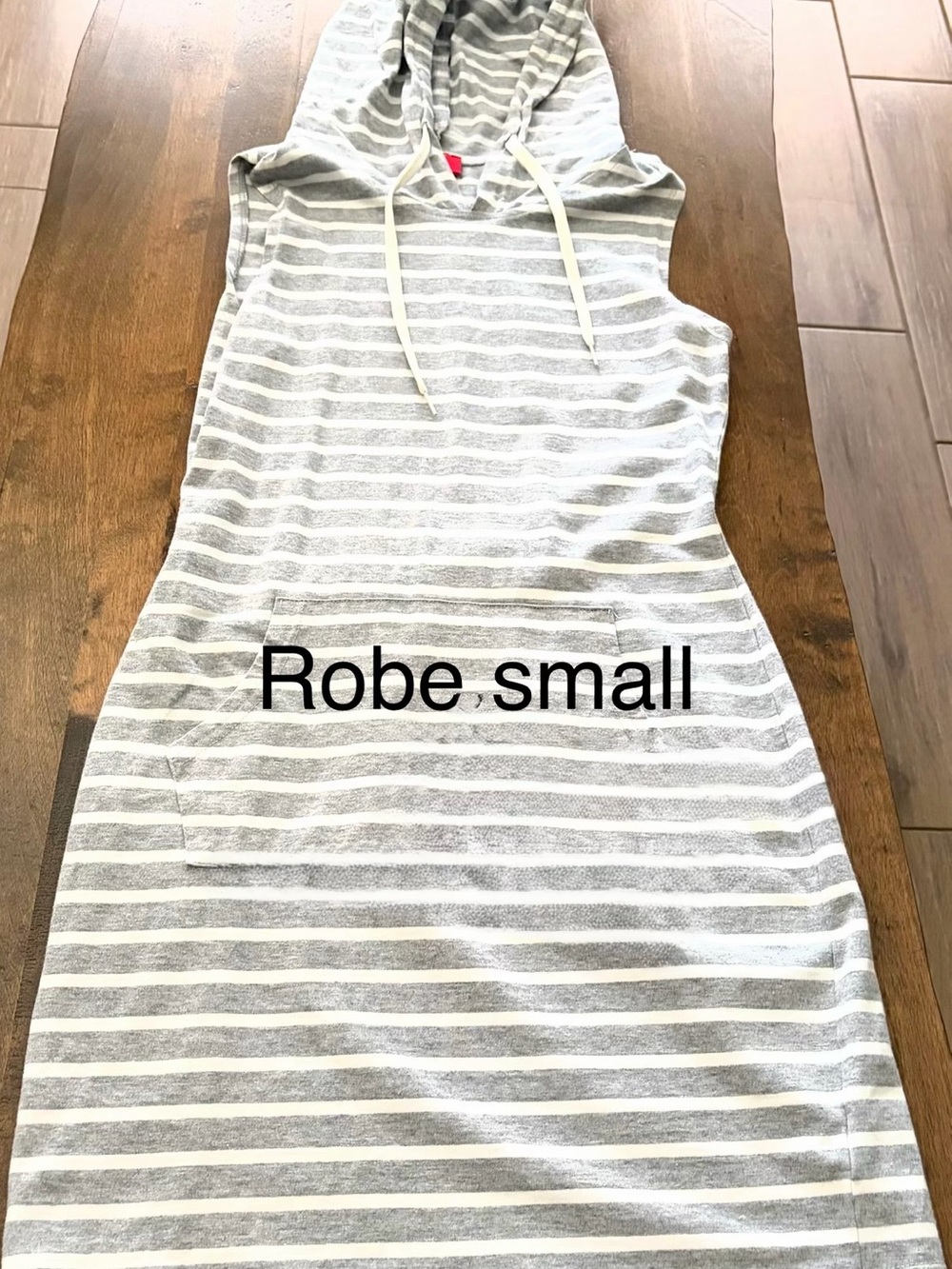 Women’s Grey & White Striped Hooded Dress
